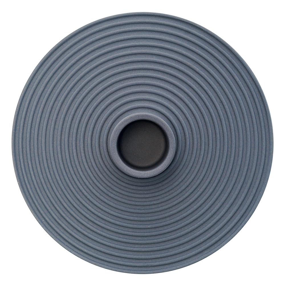 Подсвечник из каменной керамики темно-синего цвета из коллекции essential