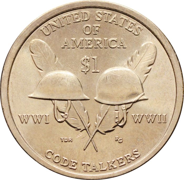 1 доллар (dollar) 2016 D США «Коренные Американцы - Индейцы-радисты»