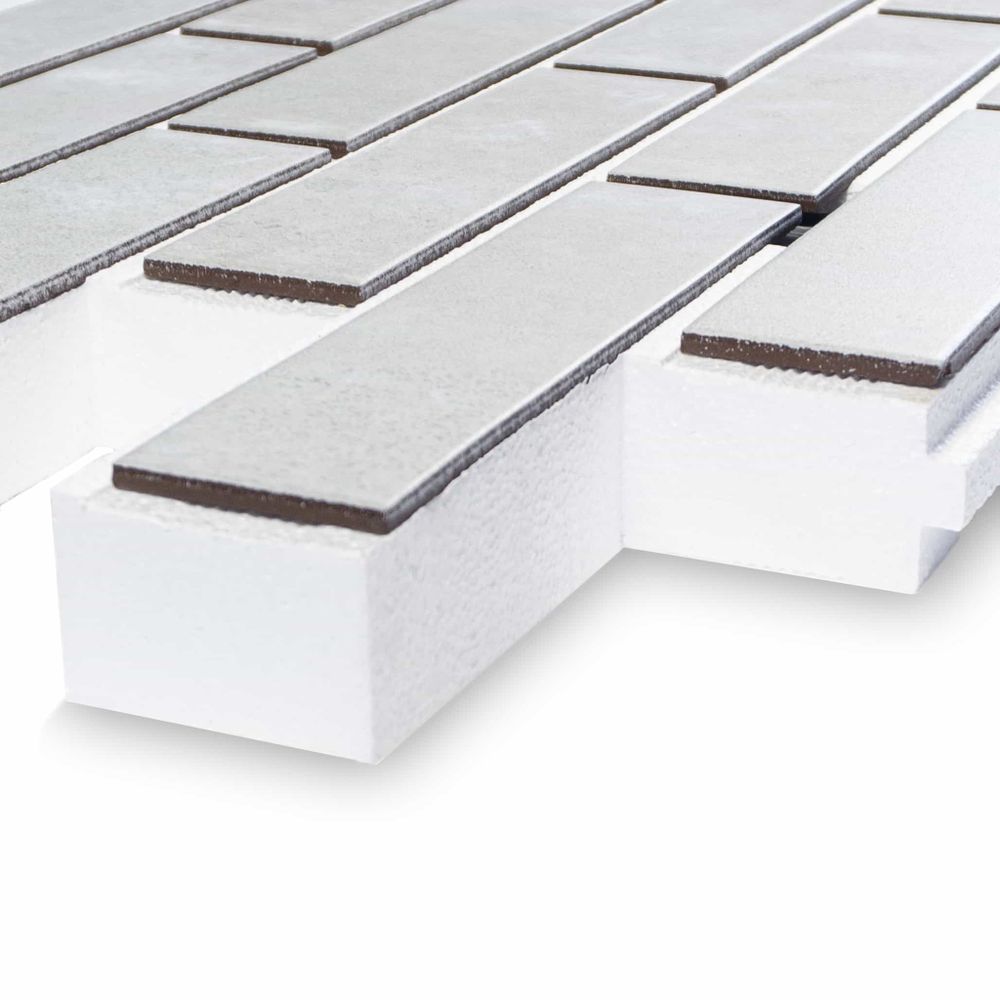 Клинкерная термопанель ППС Керамин Юта 1 Светло-серый 1020х455 мм