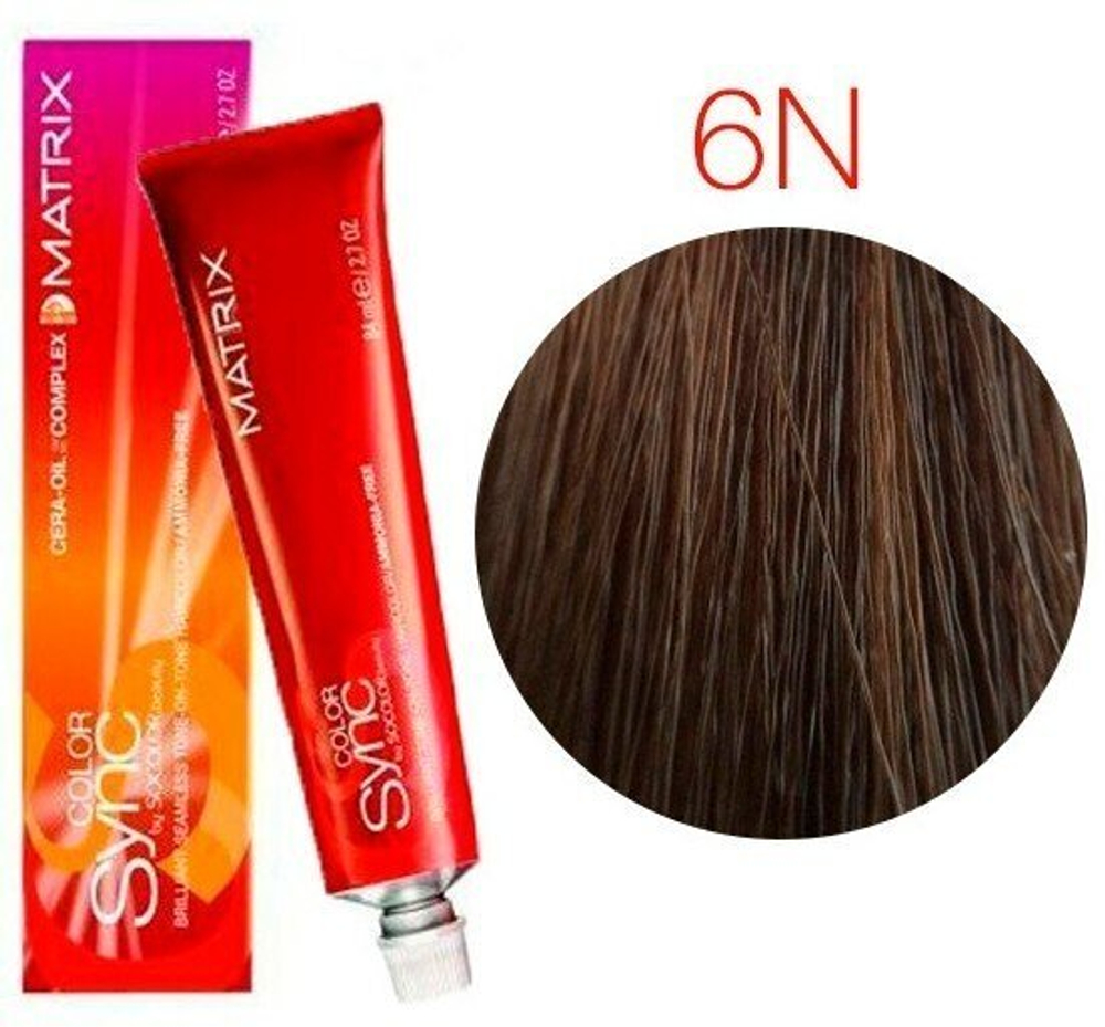 Matrix Краска для волос без аммиака  SoColor Sync Pre-Bonded 6N темный блондин, 90 мл