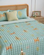 Комплект стеганного покрывала и 3 наволочек Soufiyan Navy Blue Hermodr 130220321 Иран