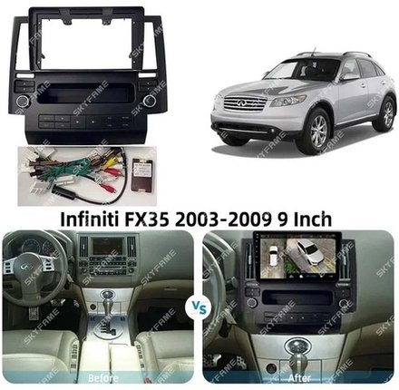 Магнитола для Infiniti FX35, FX45 2003-2005 - Carmedia SF-9279-1 QLed, Android 12, TS10, CarPlay, 4G SIM-слот