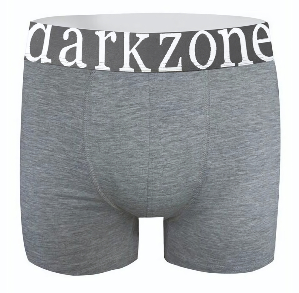 Серые хлопковые трусы-боксеры с надписью на резинке крупными буквами (Размер: XXL) (Цвет: серый)