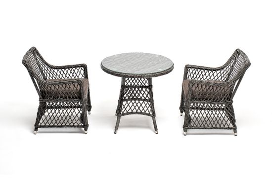 "Эспрессо–80 L" обеденная группа плетеная, цвет графит