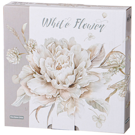 НАБОР ТАРЕЛОК ЗАКУСОЧНЫХ LEFARD ''WHITE FLOWER" 2 ШТ. 20,5 СМ СЕРЫЙ (КОР=16НАБ.)