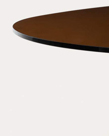 Журнальный столик Olir из коричневой стали и стекла 140 x 80 см