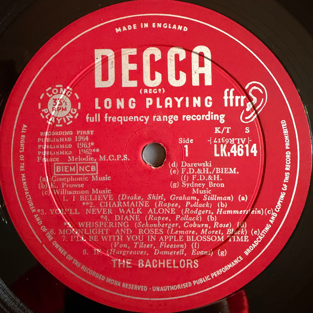 The Bachelors – 16 Great Songs (Англия 1964г.) Т