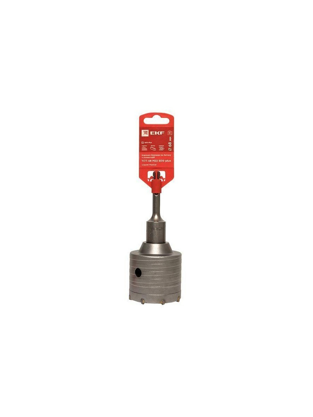 Коронка буровая по бетону с оснасткой TCT-68 М22 SDS-plus Master EKF tct-68-m22
