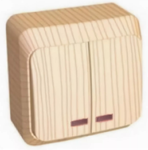 Выключатель 2-кл СУ с инд. сосна Schneider