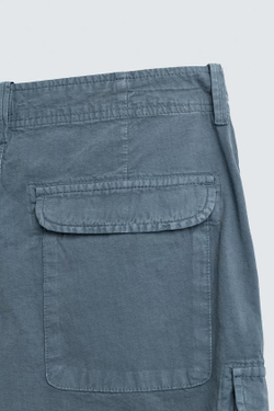 ZARA ШОРТЫ КАРГО RELAXED FIT, СИНИЙ