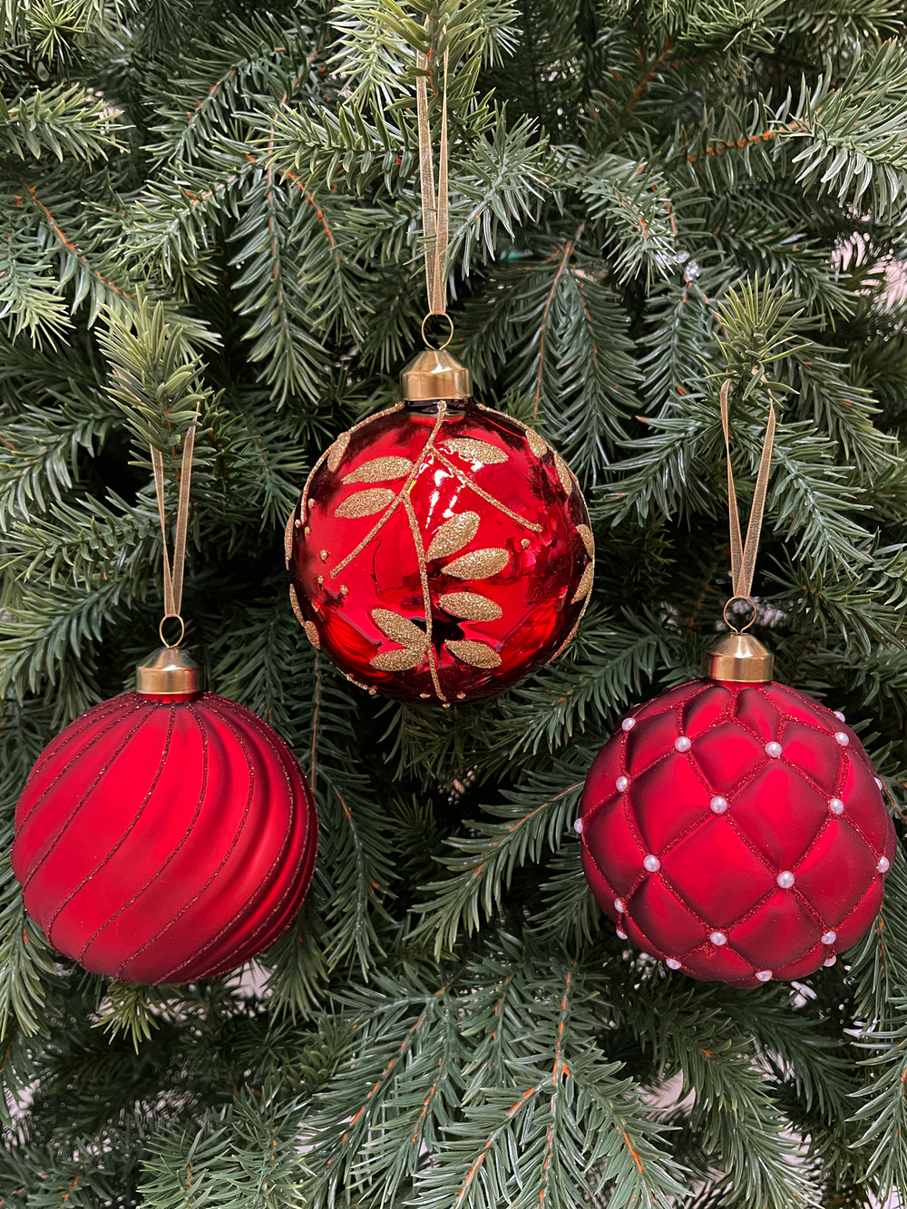 Набор шаров 10см 6шт ChristmasDeLuxe красный/алый