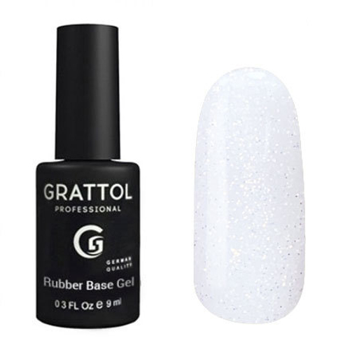 Grattol Rubber Base Glitter №2, 9мл