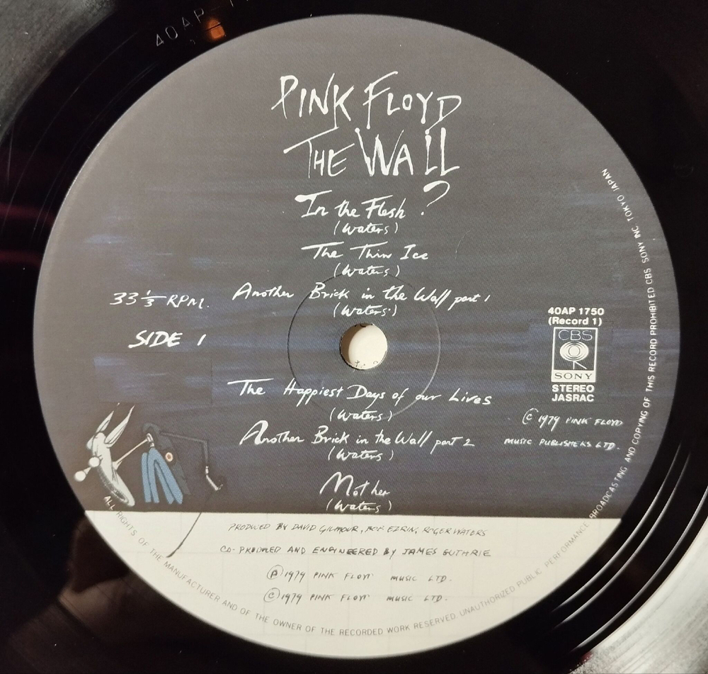 Винтажная виниловая пластинка LP Pink Floyd The Wall (Japan 1979) (No Obi) Goodbye Blue Sky