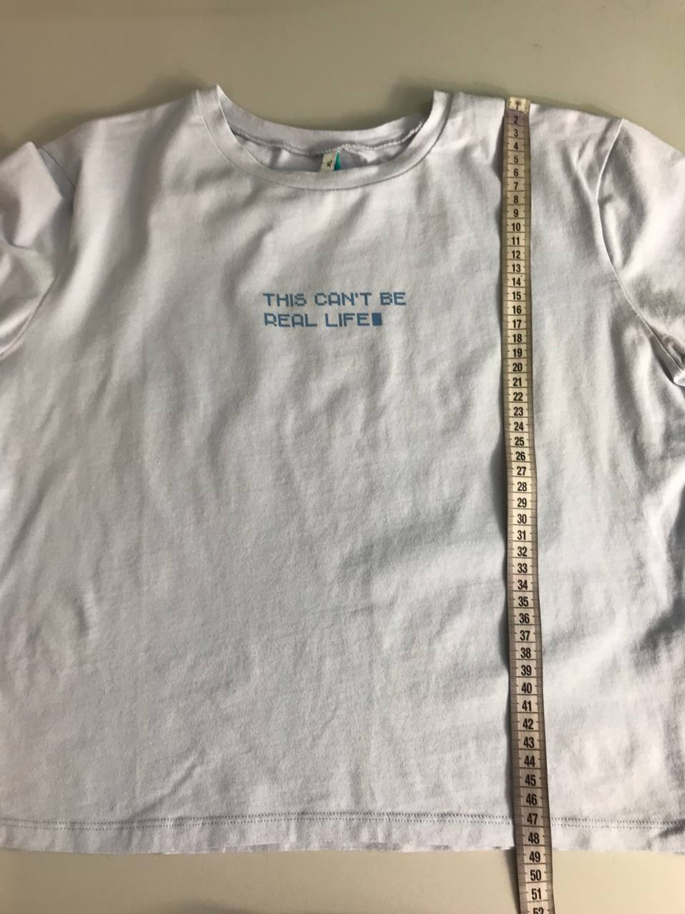 Футболка Befree короткая, с забавной надписью 50 размер