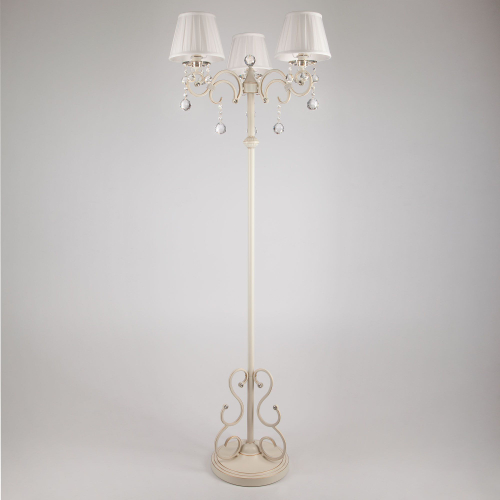 Торшер классический с абажуром 12075/3F белый