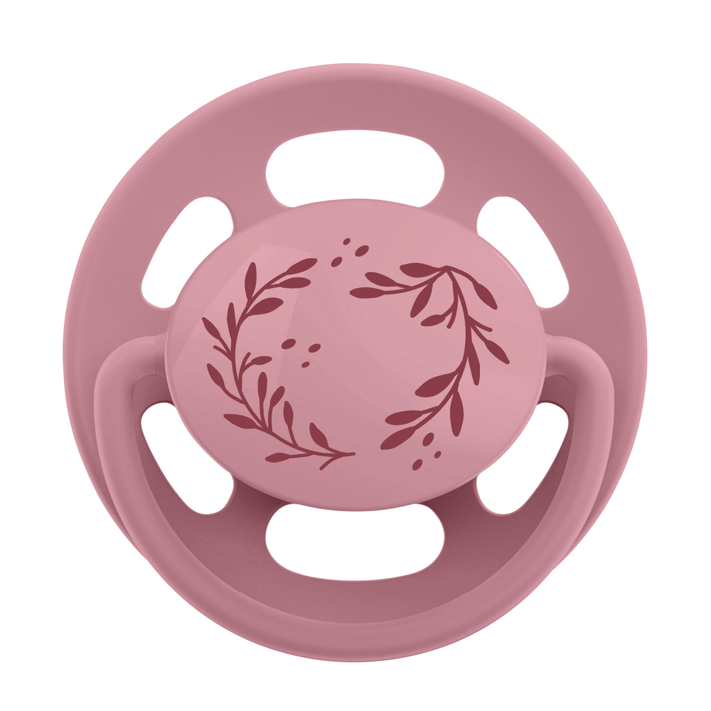 NIP Соска пустышка, латекс "Cherry Green", размер 1 (0-6), розовый/коричневый