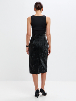 Юбка Сандра из экокожи в оттенке опал