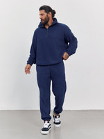 Свитшот "half zip" флисовый (темно-синий)