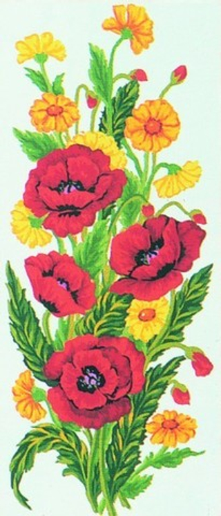 "Маки и лютики"-8010 канва с рисунком