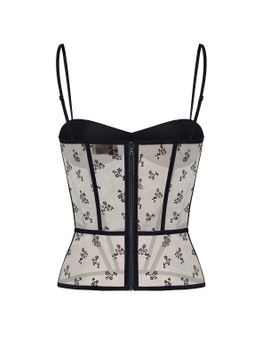 Топ бюстье корсетного типа из сетки с цветочным принтом