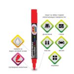 Маркер меловой "POP-ART" КРАСНЫЙ, 5 мм, сухостираемый, для гладких поверхностей, BRAUBERG, 151529