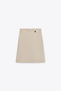 ZARA БЕРМУДЫ С ПЕРЕКРЕСТНОЙ ЗАСТЕЖКОЙ, РЫЖЕВАТО-КОРИЧНЕВЫЙ