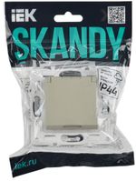 SKANDY Розетка 1-местная с заземлением с защитными шторками и крышкой 16А IP44 SK-R11B бежевый IEK
