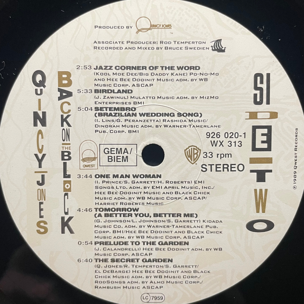 Quincy Jones ‎– Back On The Block (Европа 1989г.)