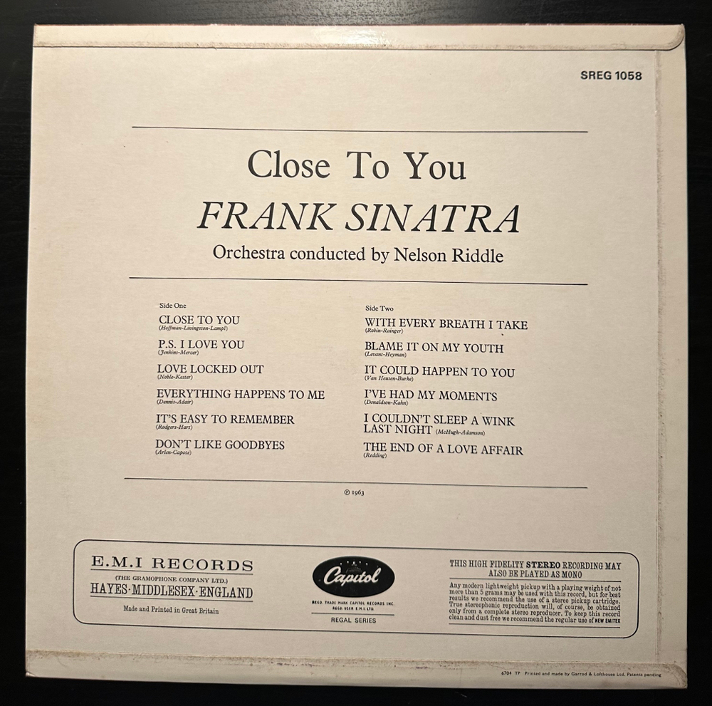 Frank Sinatra - Close To You (Англия 1967г.)