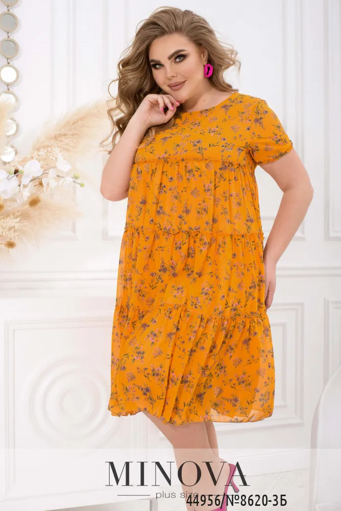 Платье 8620-3Б-желтый Minova