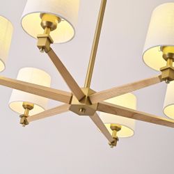 Люстра На Штанге Jorgenson D85 White/Light Wood By Imperiumloft