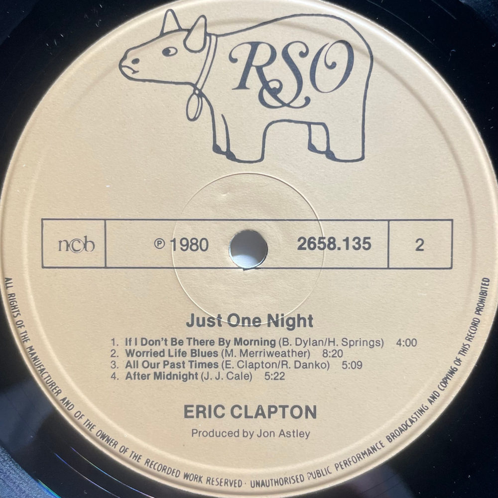 Eric Clapton ‎– Just One Night 2LP (Скандинавия 1980г.)