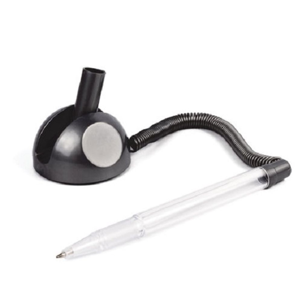 Ручка шариковая на подставке с липучкой Brauberg Стенд-Пен, синяя, 0.5мм, корпус чёрный