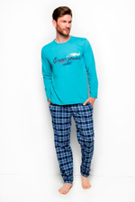 Мужская пижама Mariusz с клетчатыми штанами (Размер: L) (Цвет: серый)