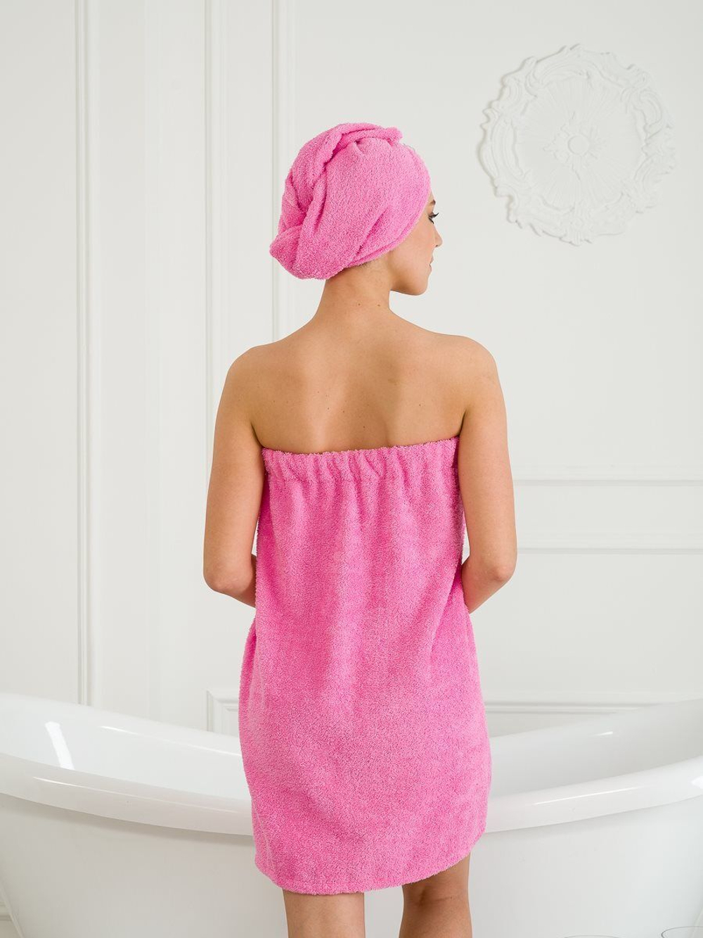 Парео-набор махровый розовый