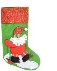 Новогодний чулок Дед Мороз на лыжах 3D 46*26 см, Beauty Ball (20083)