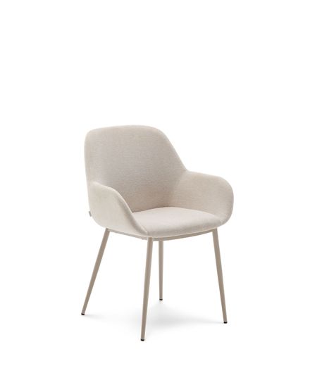 Стул Konna бежевого цвета со стальными бежевыми ножками