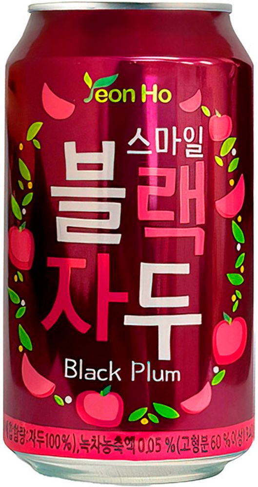 Газированный напиток Yeon Ho Smile Black Plum &quot;Черная Слива&quot; 0.34 - банка