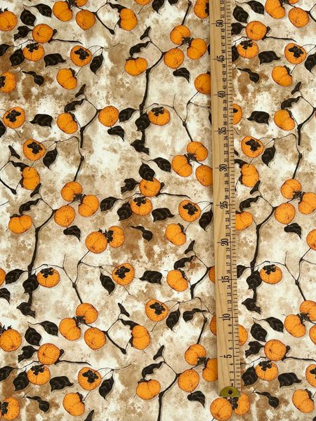 ЖЕЛТАЯ ХУРМА НА БЕЖЕВОМ - 100% хлопок 5