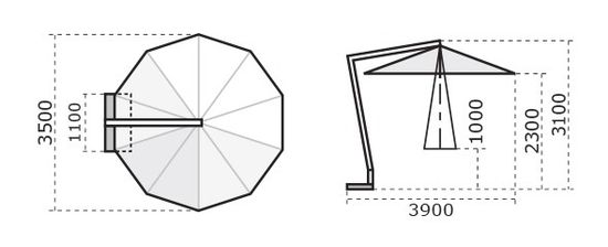 Зонт профессиональный Torino Braccio 3500 Scolaro Италия
