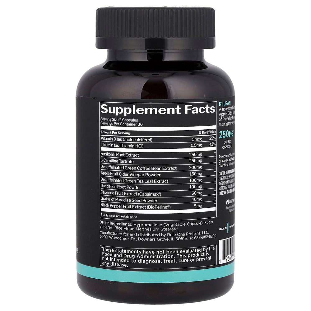 Rule One Proteins, Lean ™, коррекция веса без стимуляции, 60 капсул