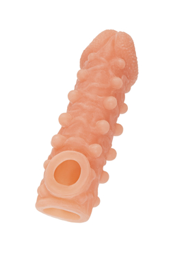 Насадка реалистичная KOKOS COCK SLEEVE с дополнительной стимуляцией, TPE, телесная, 15.6 см