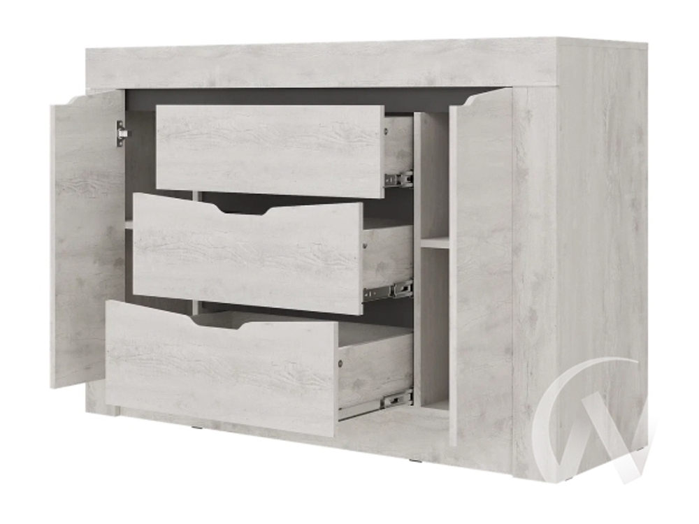 Комод КМ-12 МС Леонардо (бетон пайн светлый/бетон пайн светлый; графит)