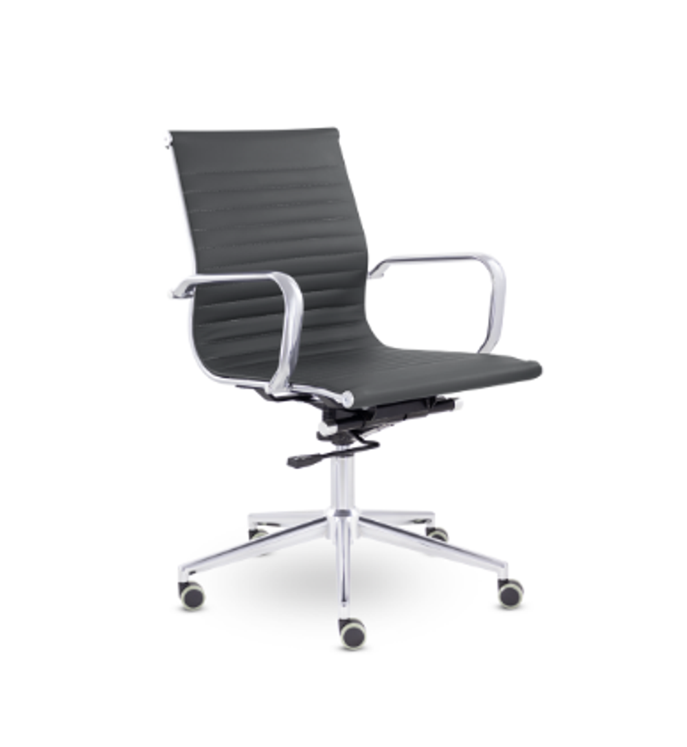 Кресло Кайман СН-300 софт, низкая спинка, хром, экокожа Santorini