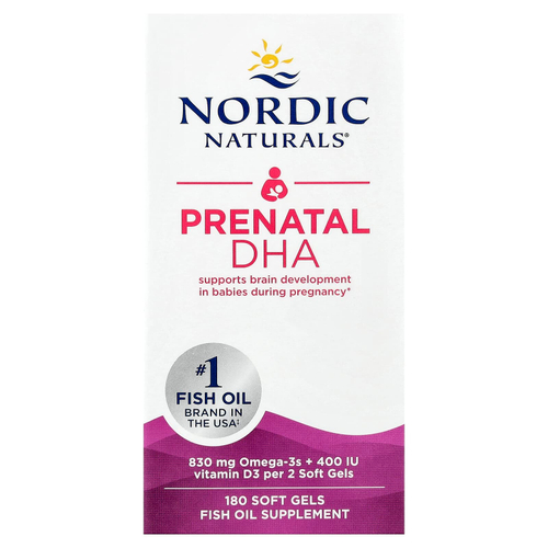 Nordic Naturals, Prenatal DHA, пренатальная ДГК, без добавок, 180 капсул