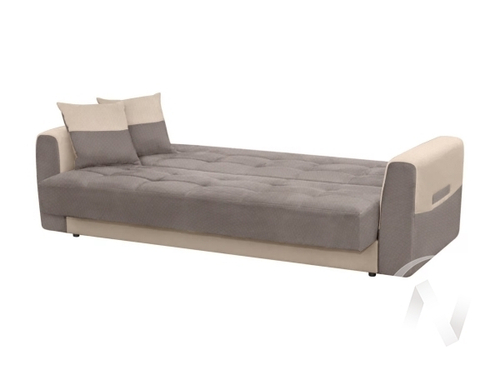 Диван прямой НЕО-39 (БД) посадка Карат 5 (серый) компаньон Карат 2 (молочный)