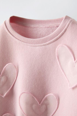 ZARA ТОЛСТОВКА С ПРИНТОМ «СЕРДЦЕ», РОЗОВЫЙ