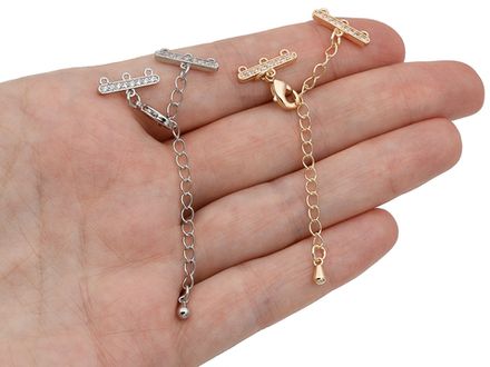 Застежка 14,3мм для многоярусных украшений, с карабином