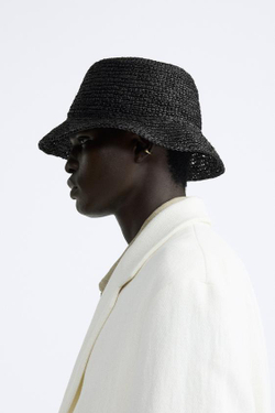 ZARA ШЛЯПА ИЗ РАФИИ, ЧЕРНЫЙ