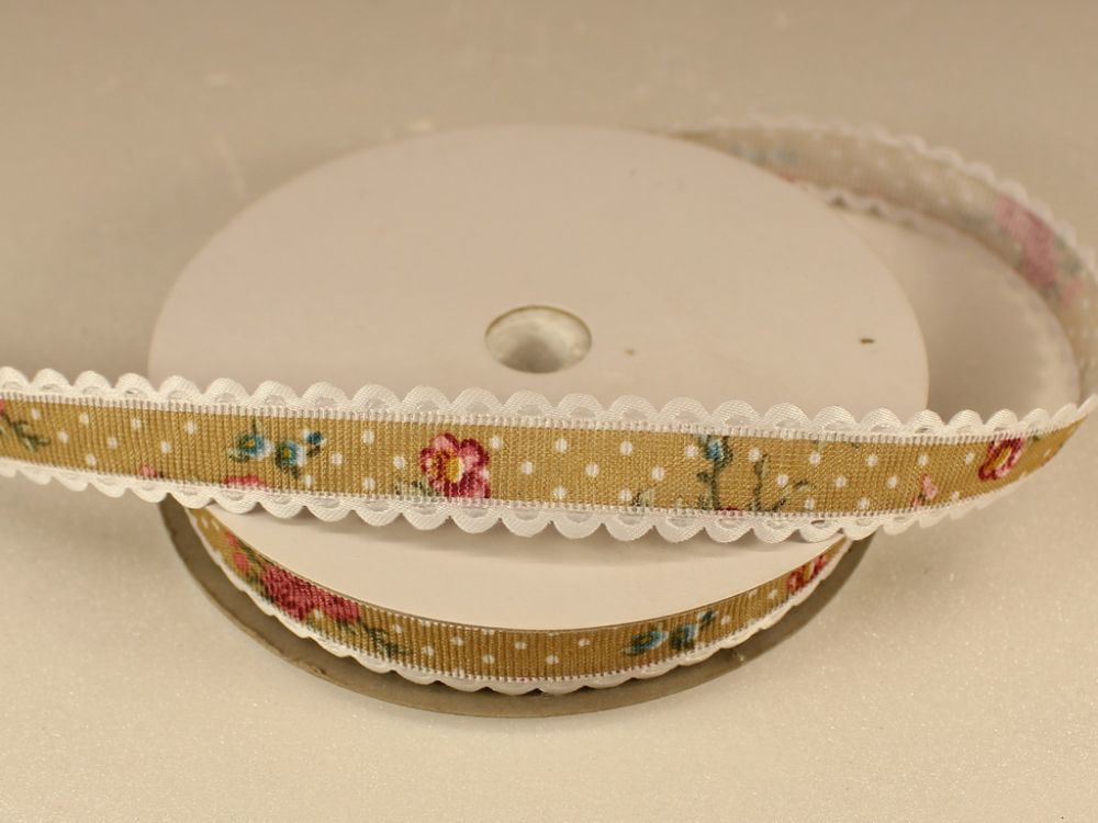 Лента декоративная, ширина 15 мм(213041), цвет: №4 оливковый (бобина 20+-0,3 ярдов)